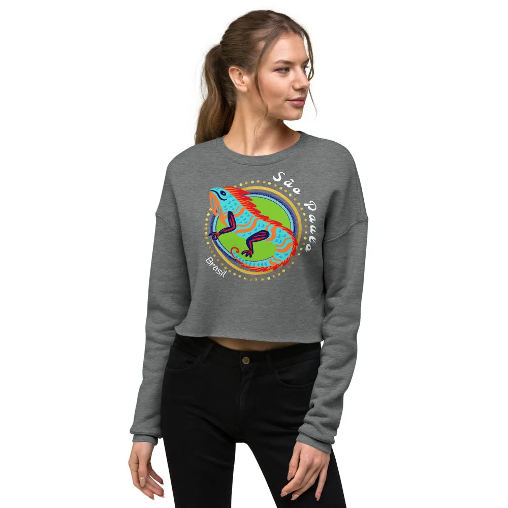 Happy Iguana Crop Sweatshirt