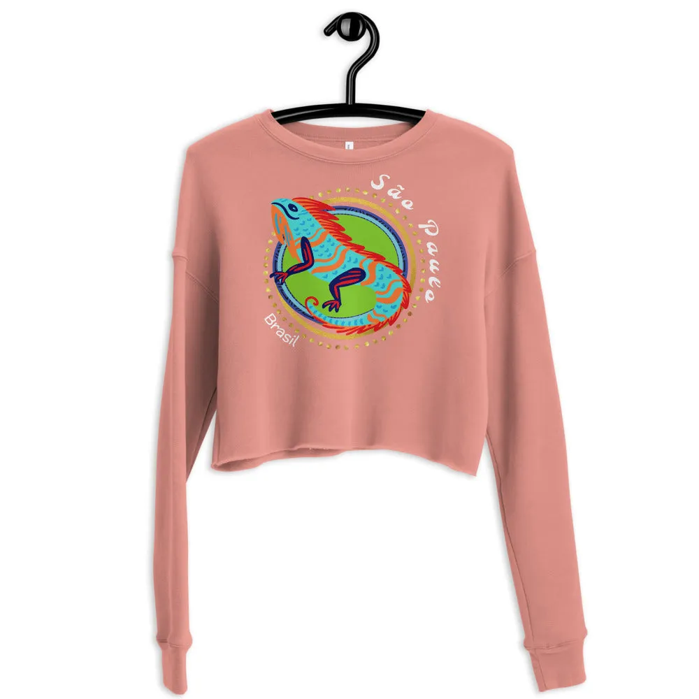 Happy Iguana Crop Sweatshirt