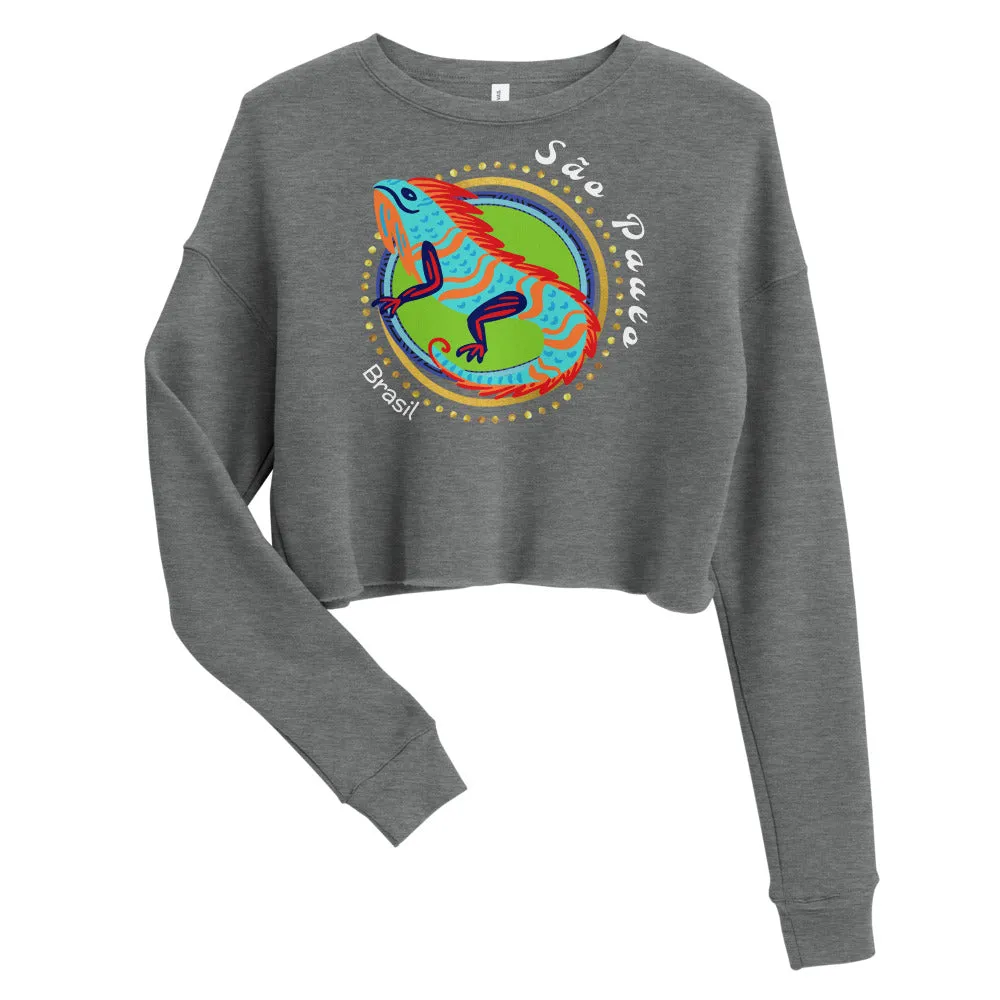 Happy Iguana Crop Sweatshirt