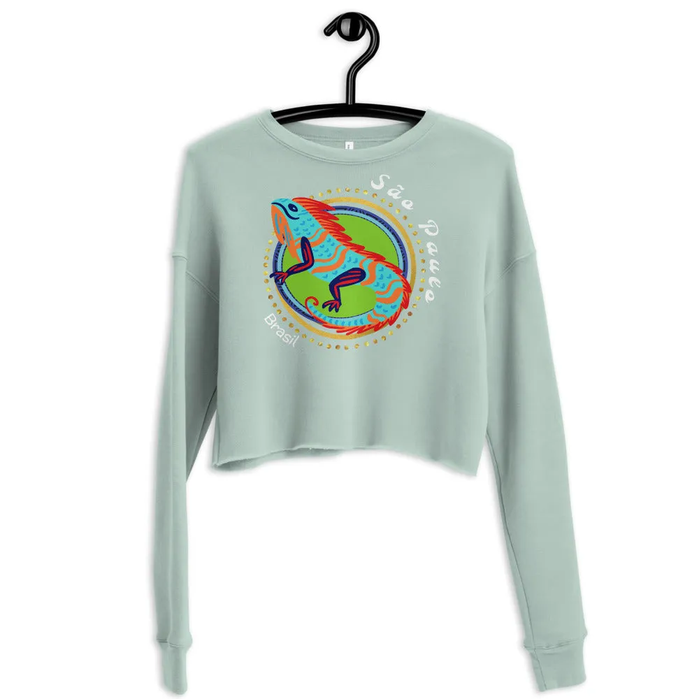 Happy Iguana Crop Sweatshirt
