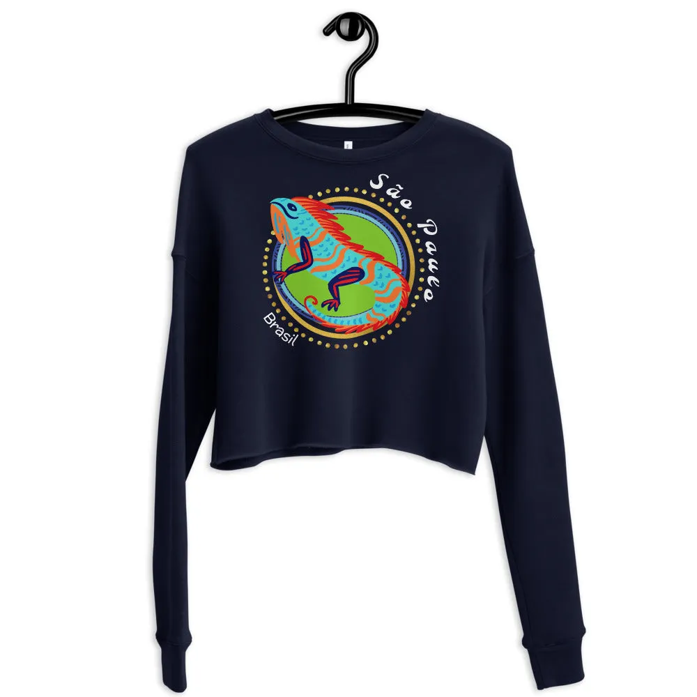 Happy Iguana Crop Sweatshirt