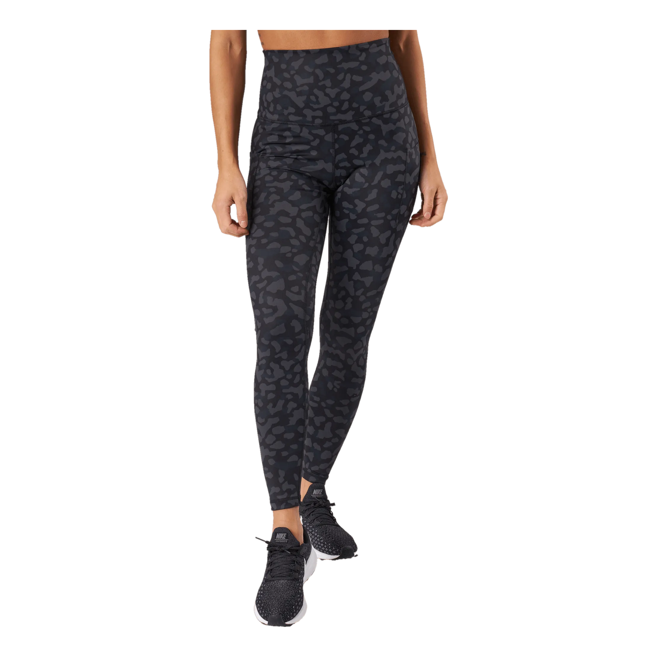 High Waist Tights - Side Pocke Leopard