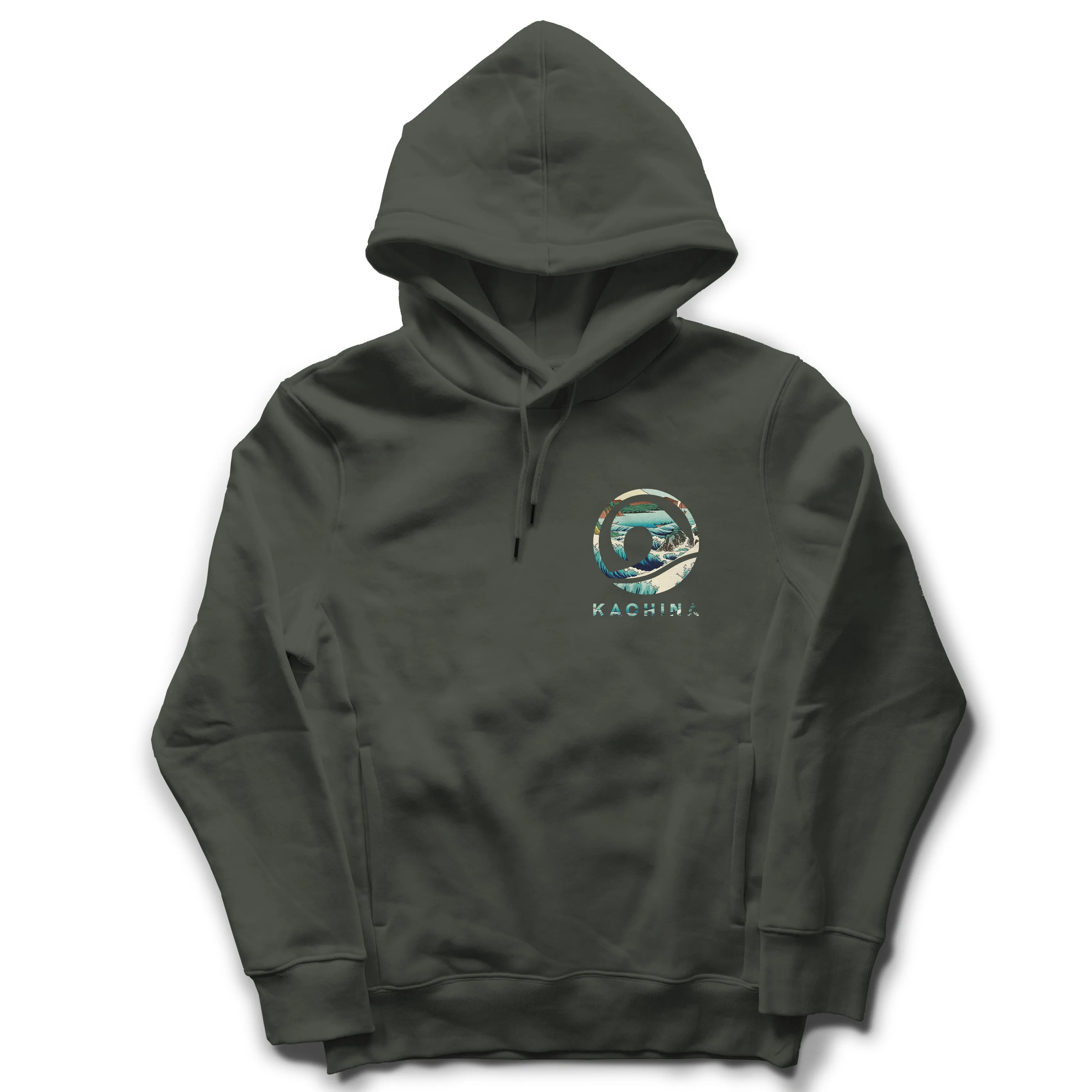 Hiroshige - The Sea at Satta Hoodie - Khaki