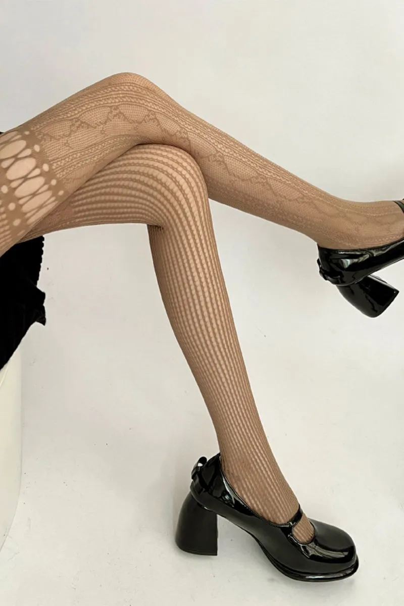 HKR1106 Patterned Fishnet Tights