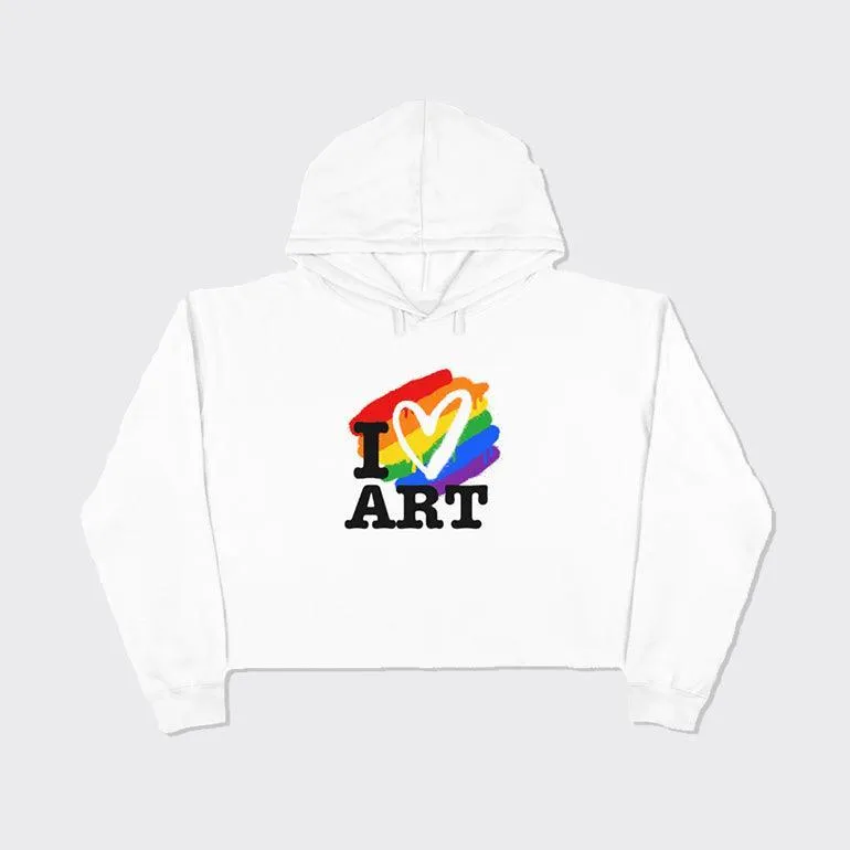 I LOVE ART Crop Hoodie