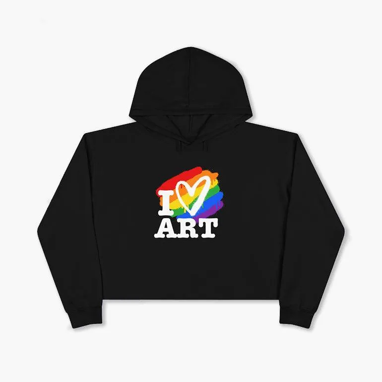 I LOVE ART Crop Hoodie