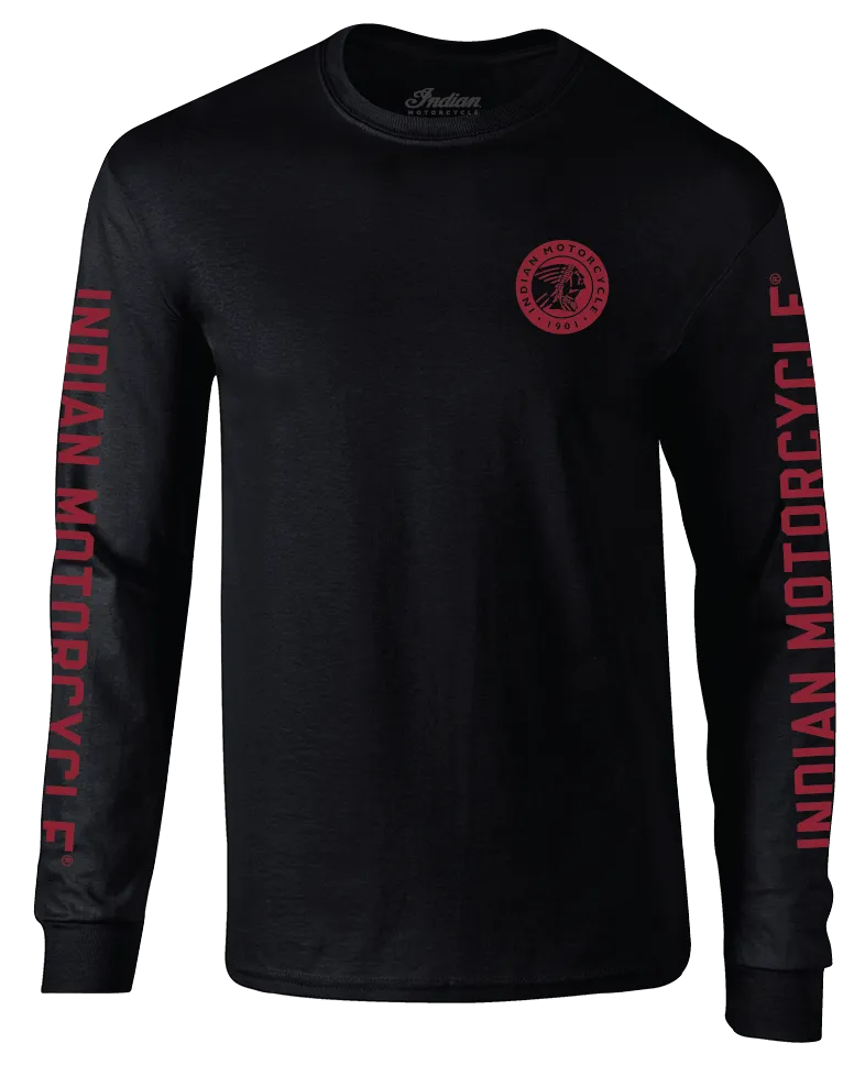 Indian Coin Logo Long Sleeve - Black