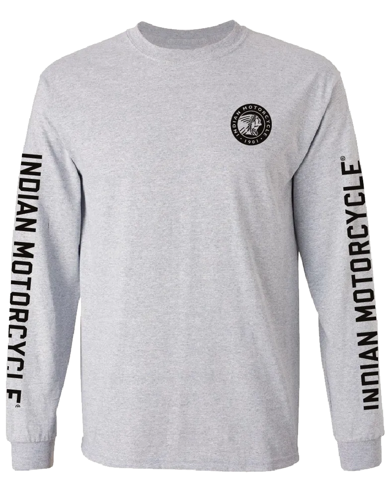 Indian Coin Logo Long Sleeve - Gray