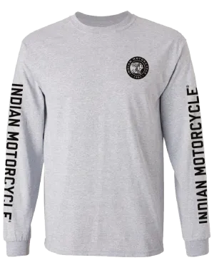 Indian Coin Logo Long Sleeve - Gray