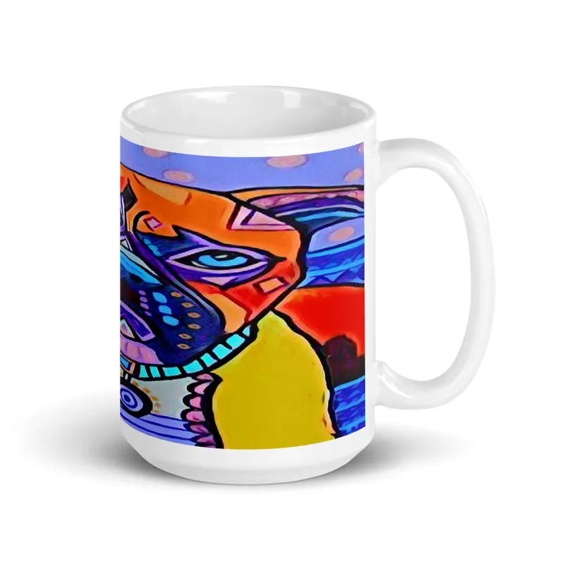 Indigo Dog Mug, 15 oz