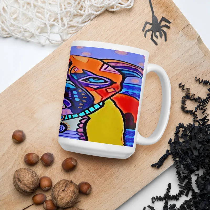 Indigo Dog Mug, 15 oz