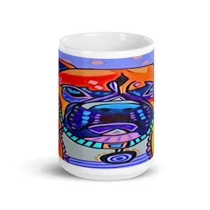Indigo Dog Mug, 15 oz