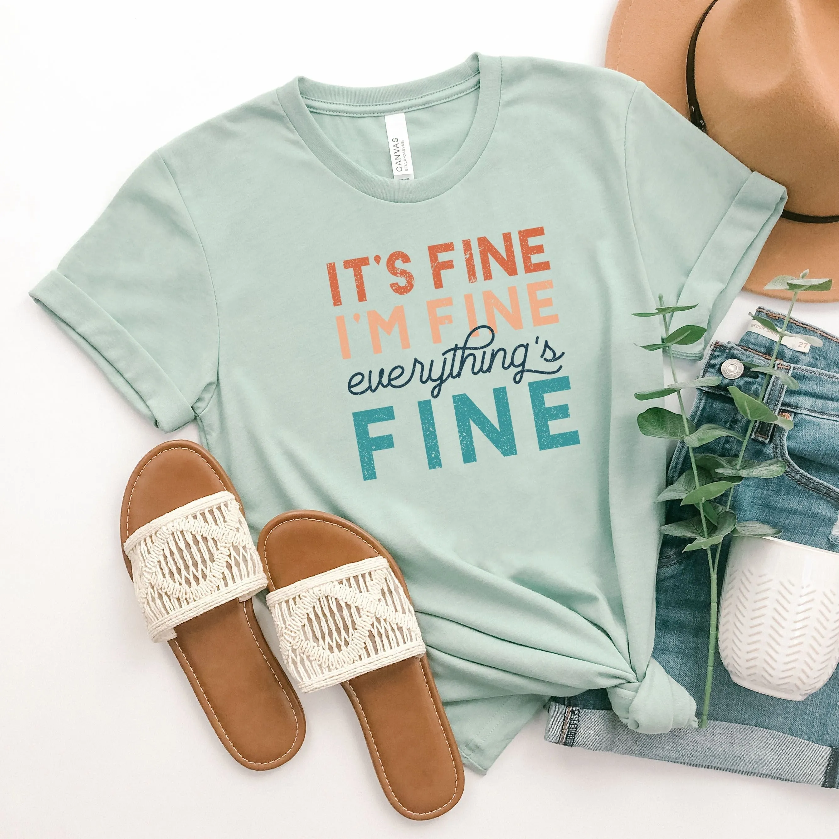 It's Fine Colorful | Short Sleeve Crew Neck