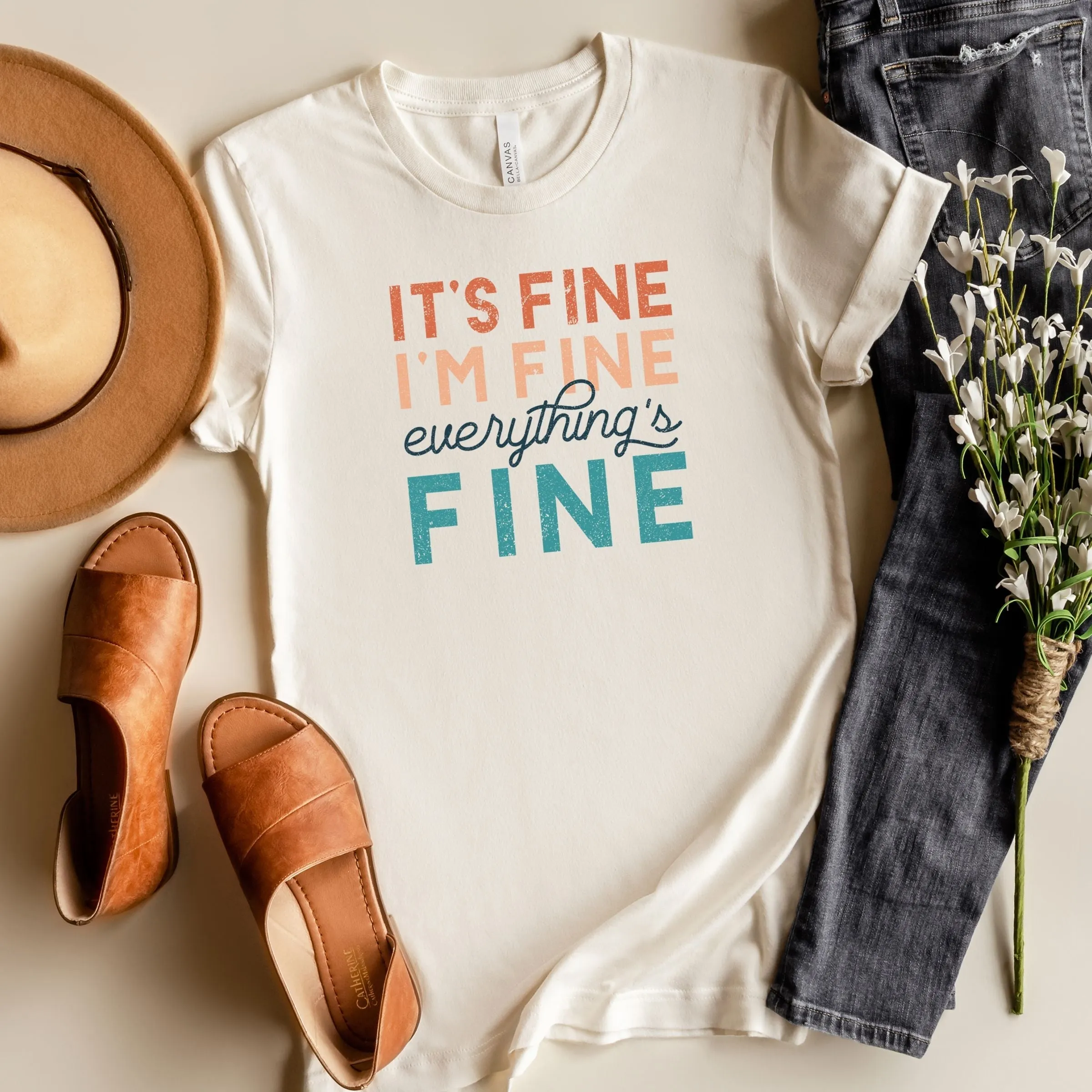 It's Fine Colorful | Short Sleeve Crew Neck
