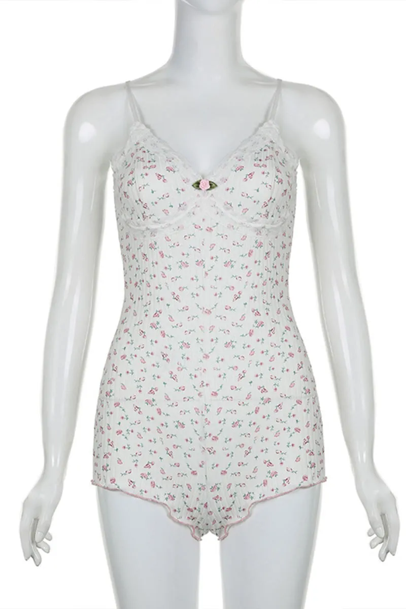 JL0206 Floral Camisole Rompers