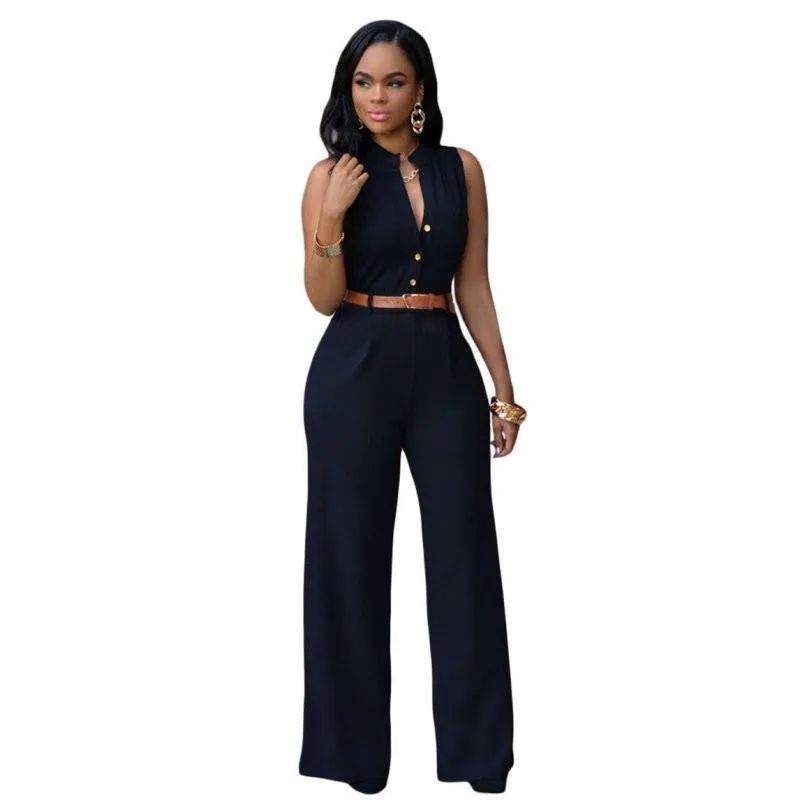 Jumpsuits Ladies Loose Slim Casual Party Overalls Long Pants Women Sleeveless Night Club Rompers