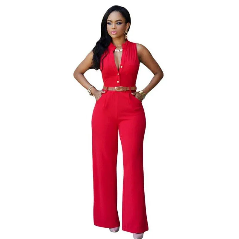 Jumpsuits Ladies Loose Slim Casual Party Overalls Long Pants Women Sleeveless Night Club Rompers