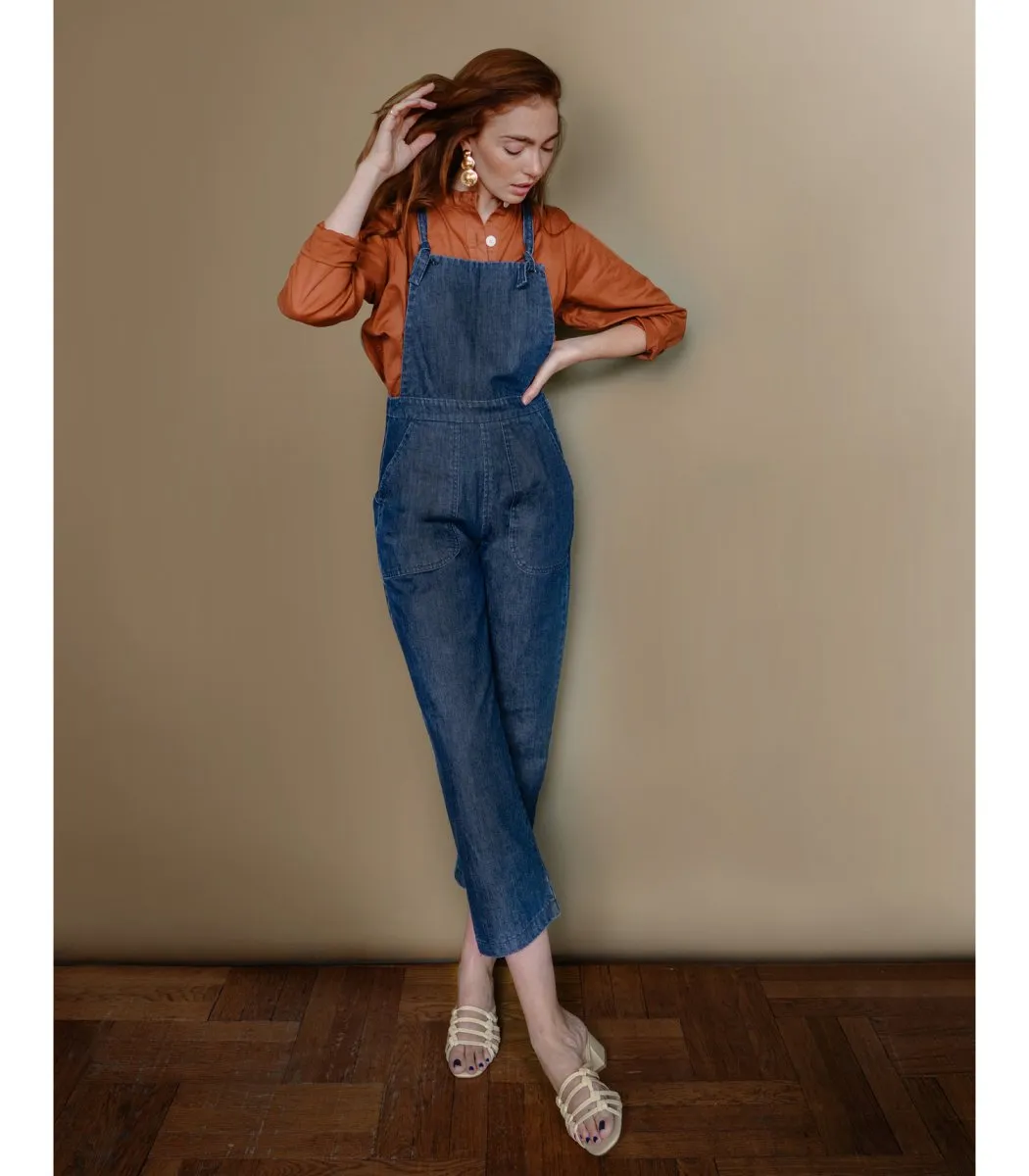 Knot Overalls in Dark Indigo