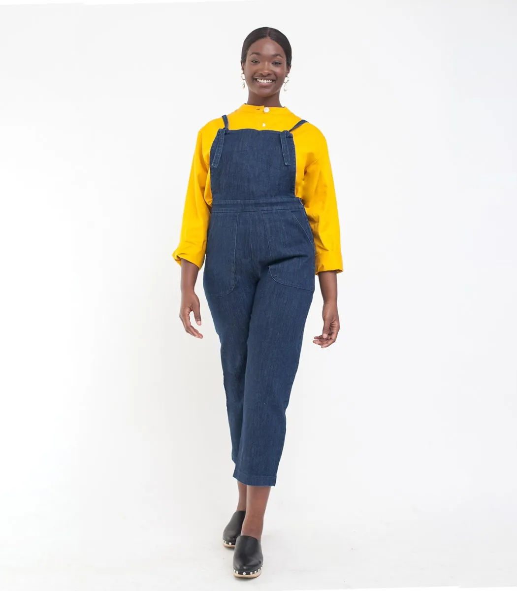 Knot Overalls in Dark Indigo