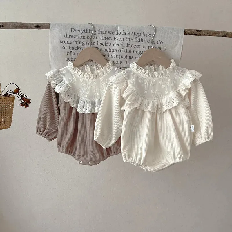 Lace and Waffle Romper