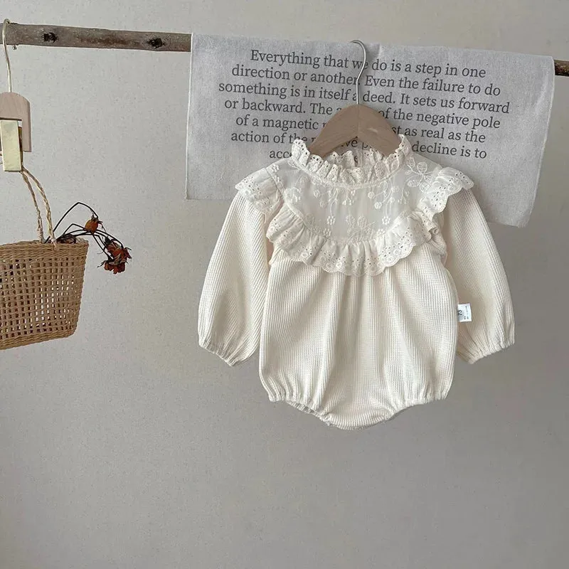 Lace and Waffle Romper