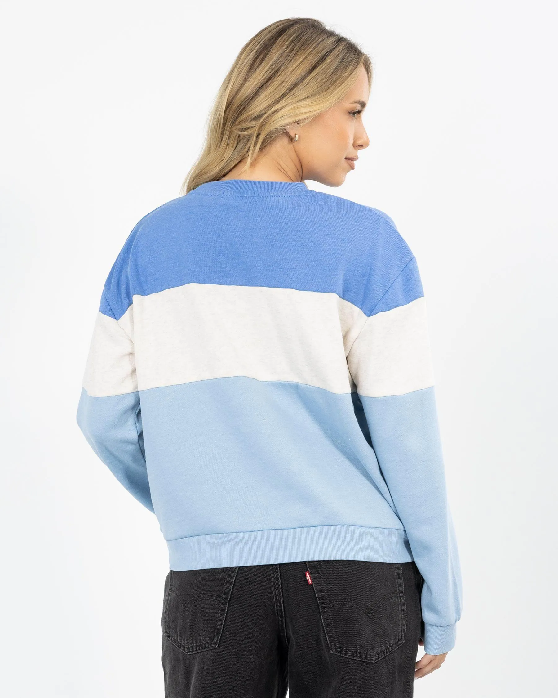 Las Dalias Colourblock Crew - Oatmeal Marle