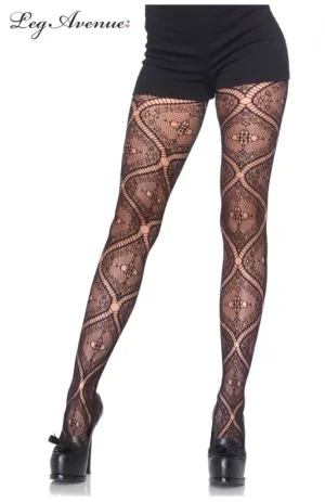 Leg Avenue Nouveu Vine Lace Pantyhose 9989