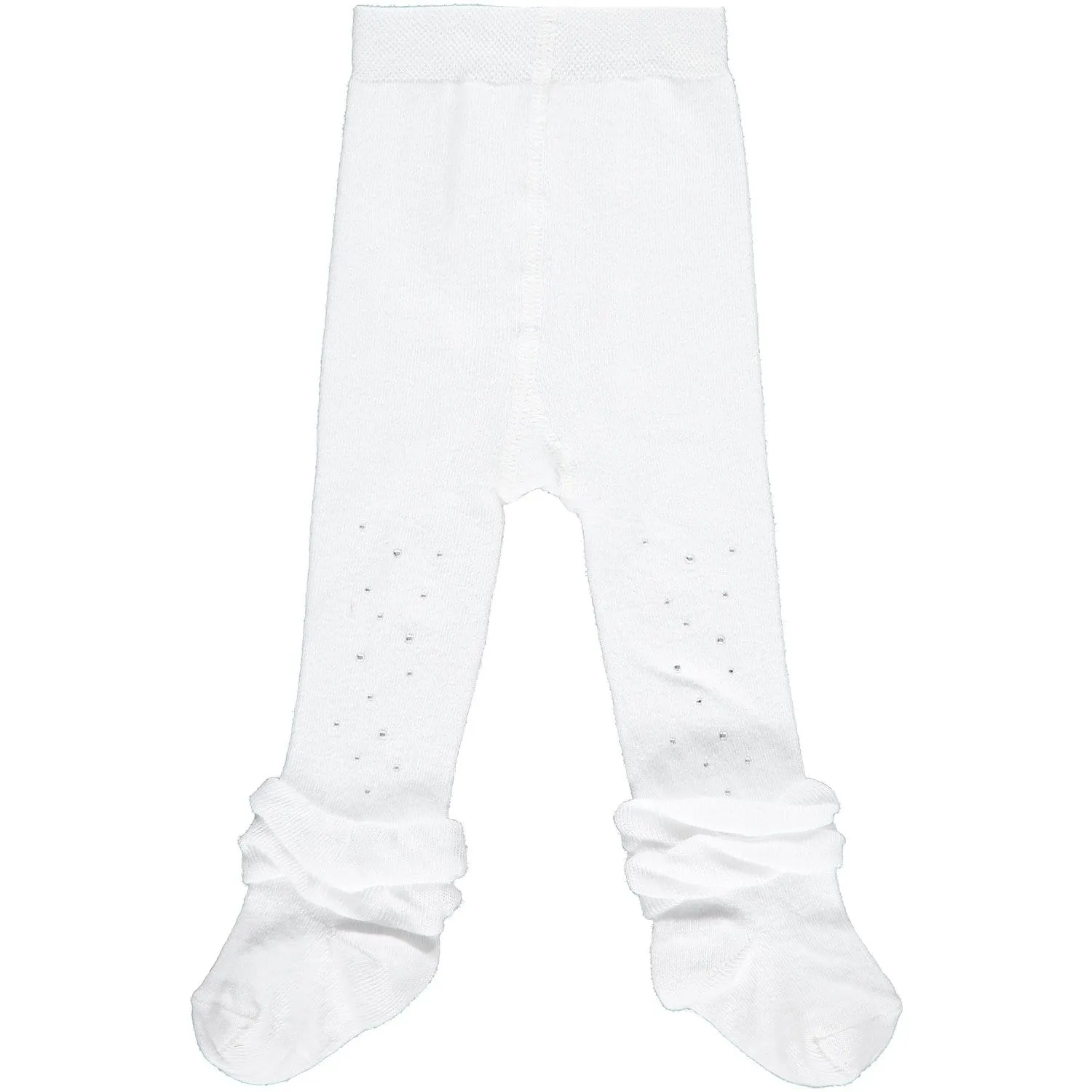 LITTLE A - Sparkle Frill Tights - White