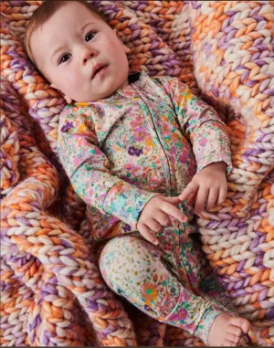 Little Bit Ditsy Organic LS Zip Romper