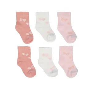 Little Team Cotton Rich Seamless Socks Bows 6Pk (0-12mths)
