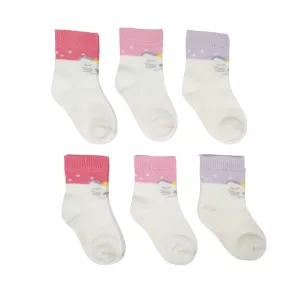 Little Team Cotton Rich Seamless Socks Cat 6Pk (6-12mths)