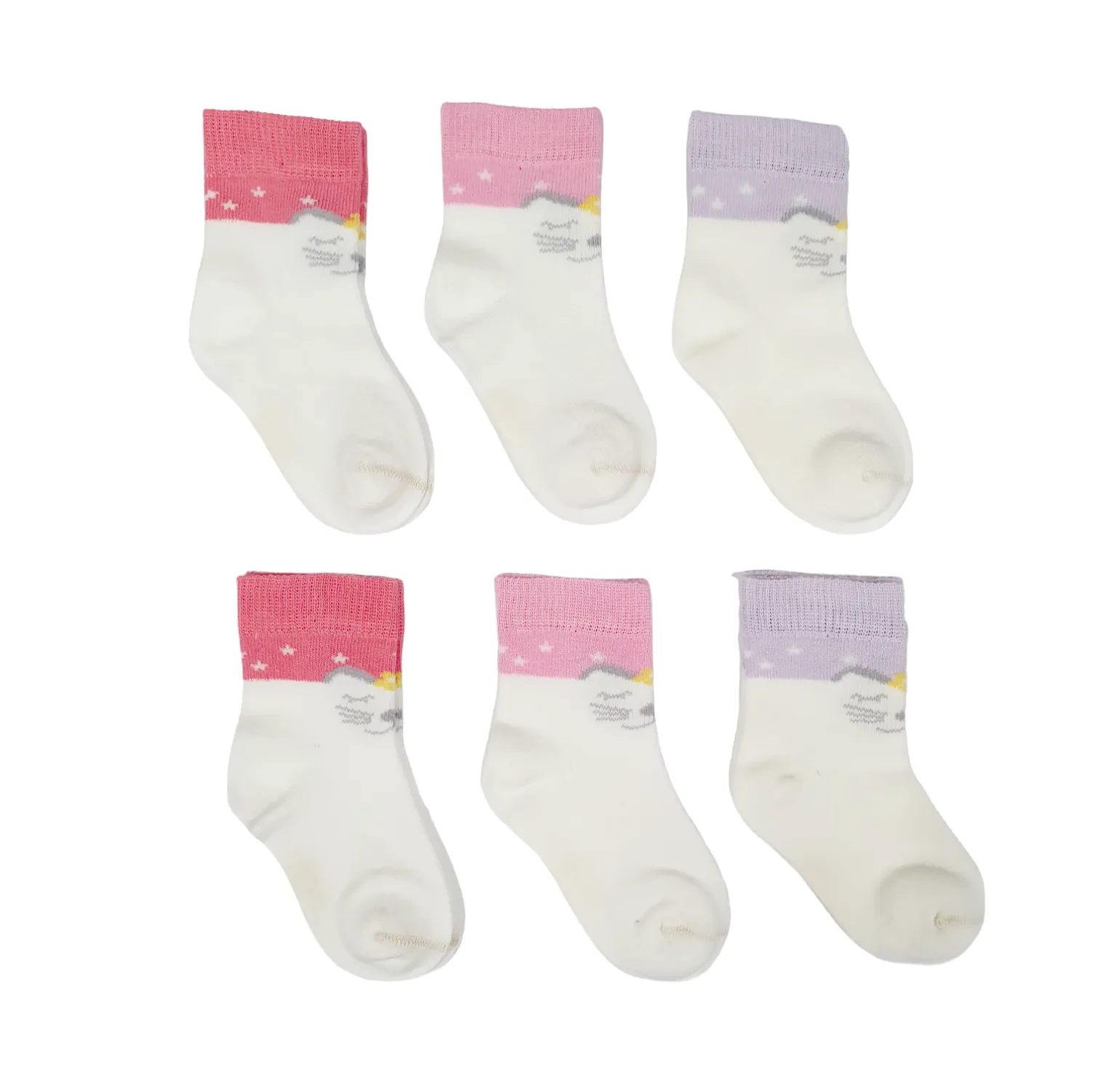 Little Team Cotton Rich Seamless Socks Cat 6Pk (6-12mths)