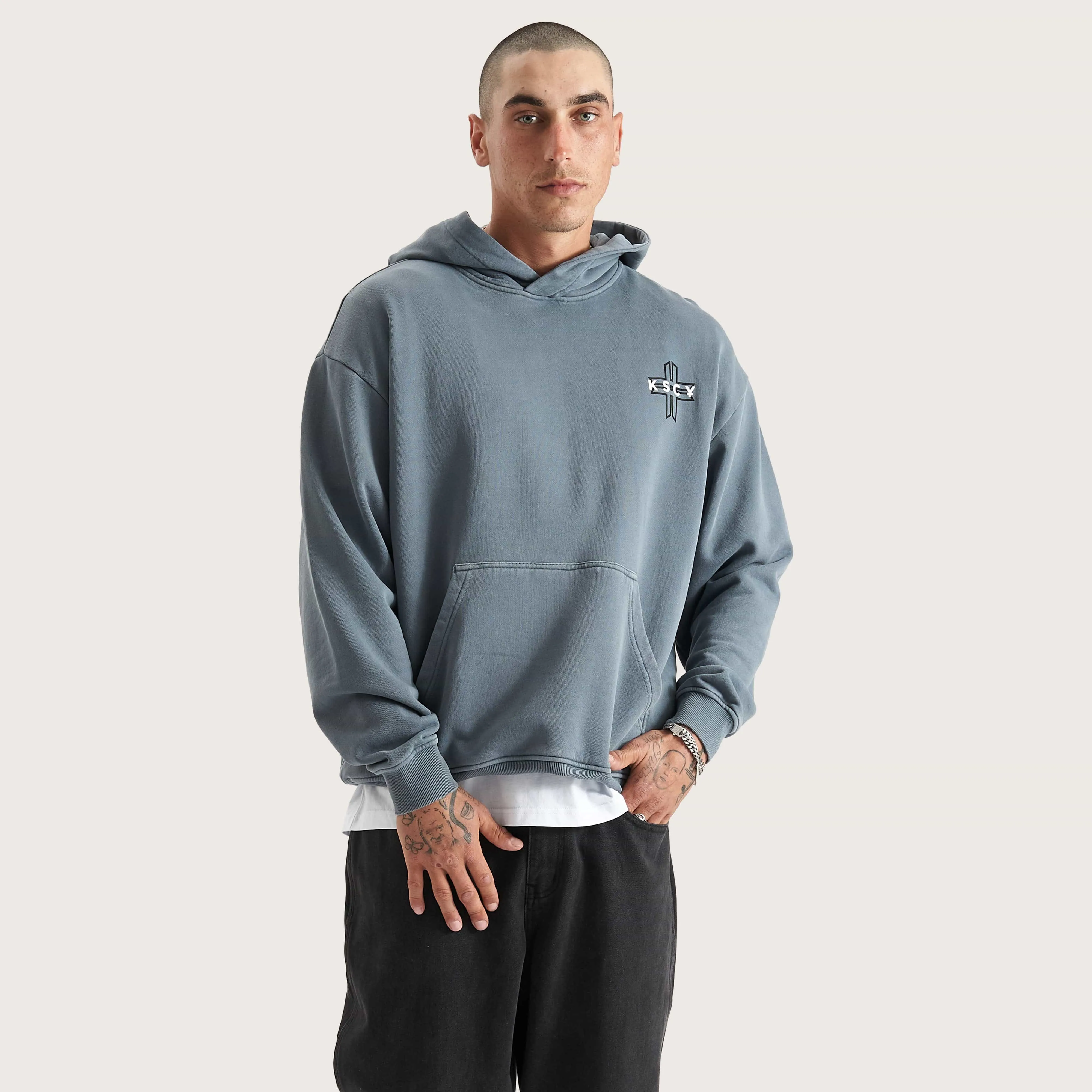 Lonepine Relaxed Hoodie Pigment Stormy Weather
