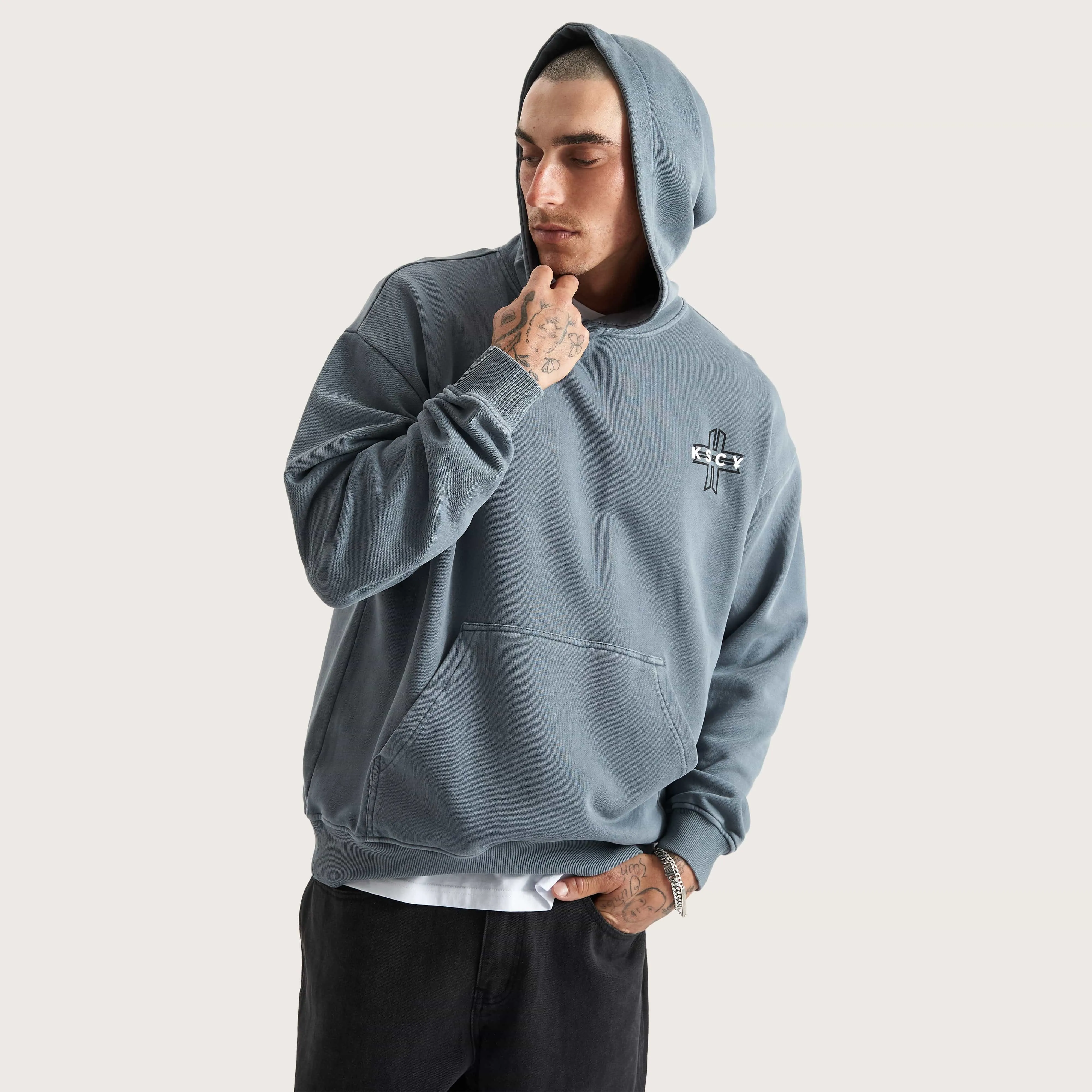 Lonepine Relaxed Hoodie Pigment Stormy Weather
