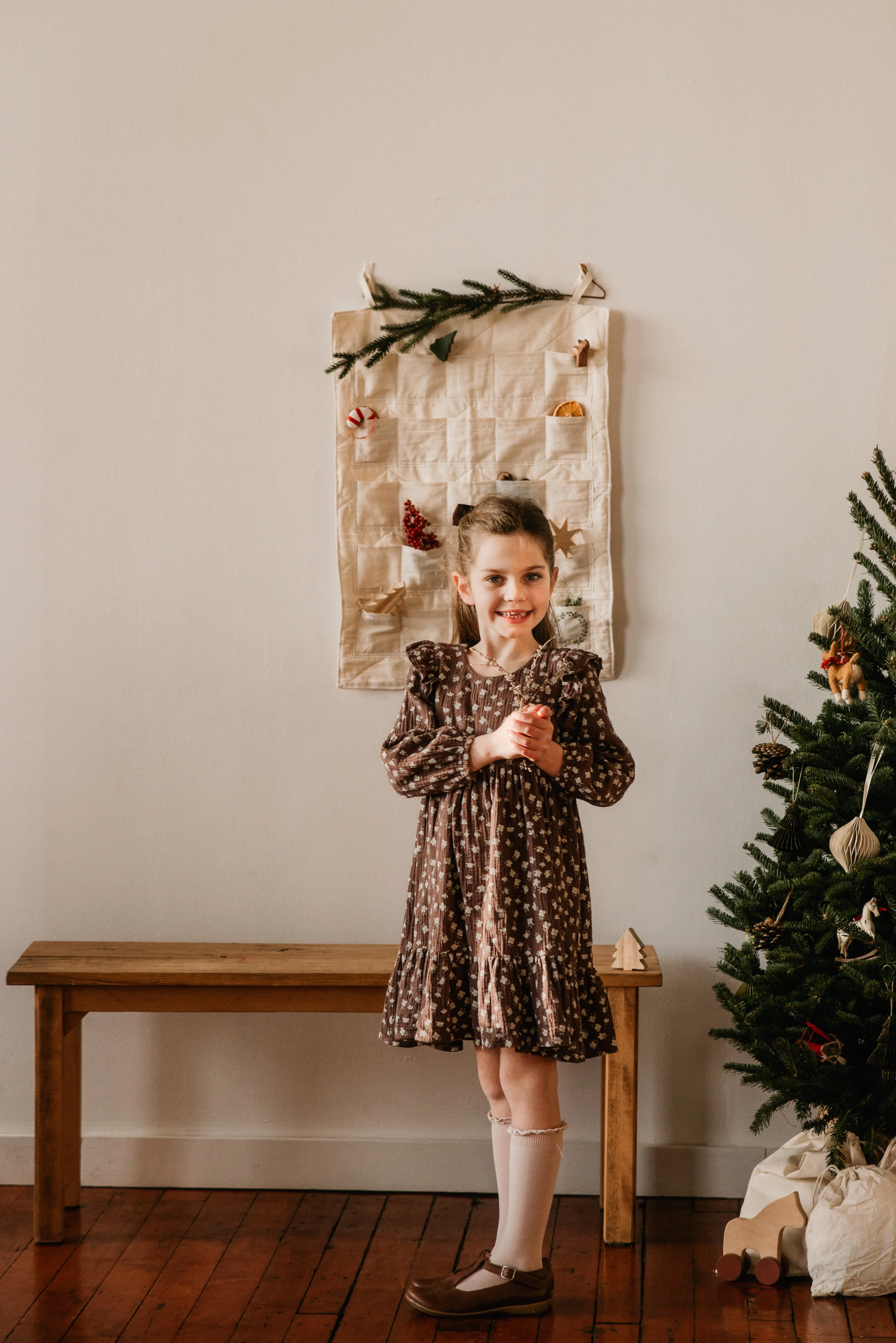 Longsleeve Ruffle Dress - Daphne - 2-3 to 8-9