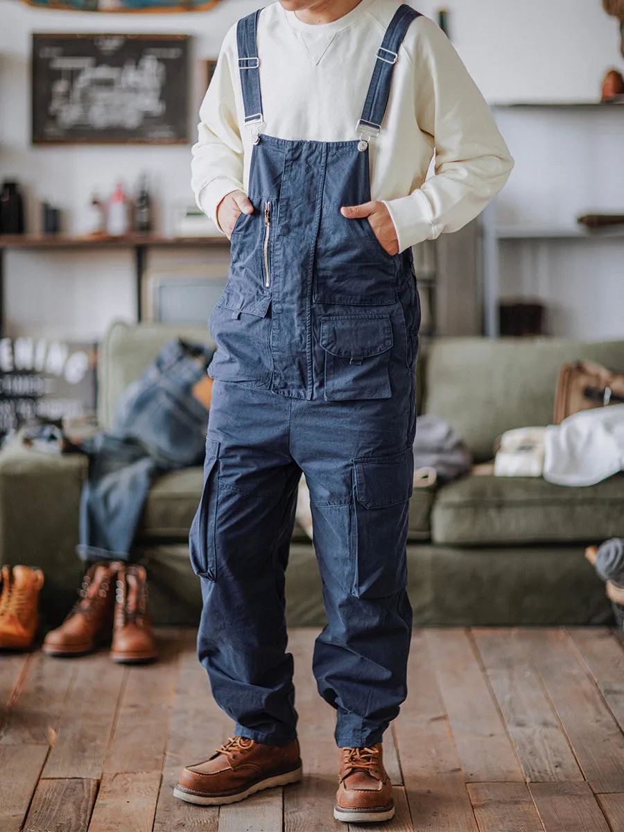 Loose-Fitting Dungarees with Large Pockets and Zip