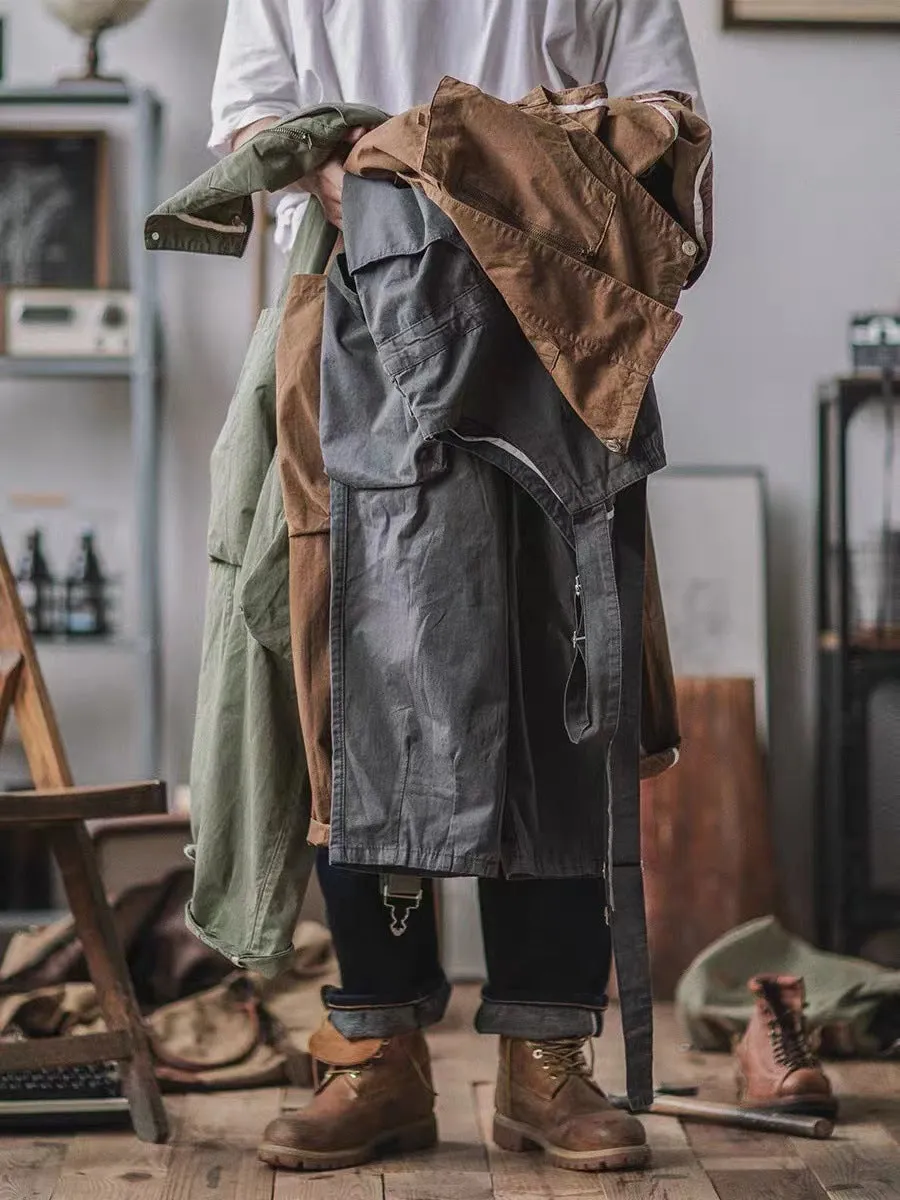 Loose-Fitting Dungarees with Large Pockets and Zip