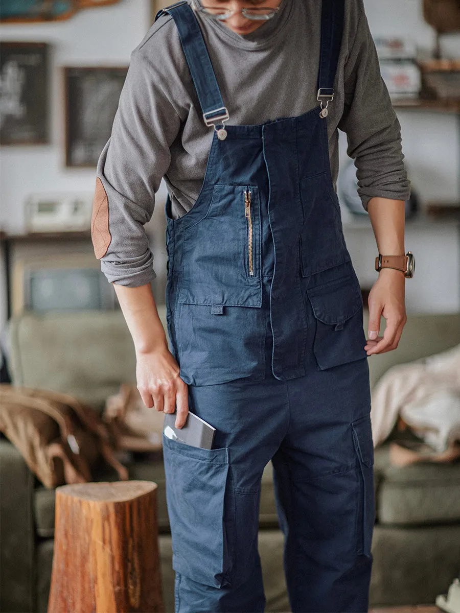 Loose-Fitting Dungarees with Large Pockets and Zip