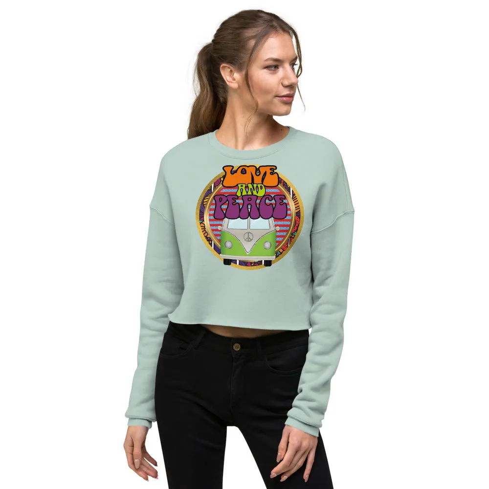 Love, Peace & Festival Crop Sweatshirt