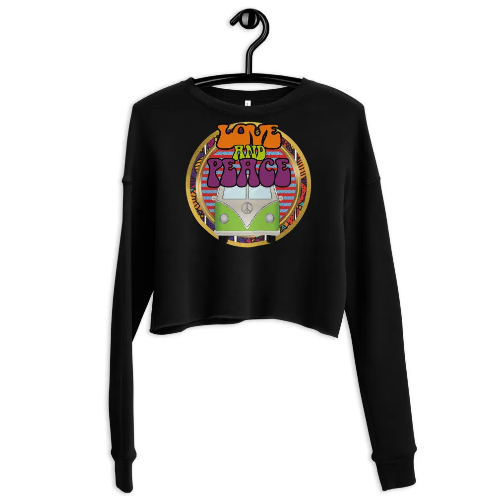 Love, Peace & Festival Crop Sweatshirt