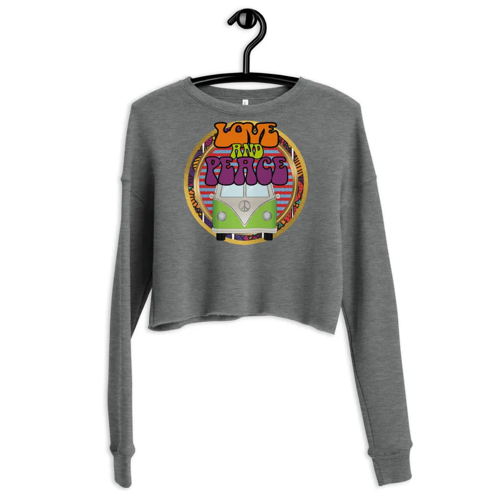 Love, Peace & Festival Crop Sweatshirt
