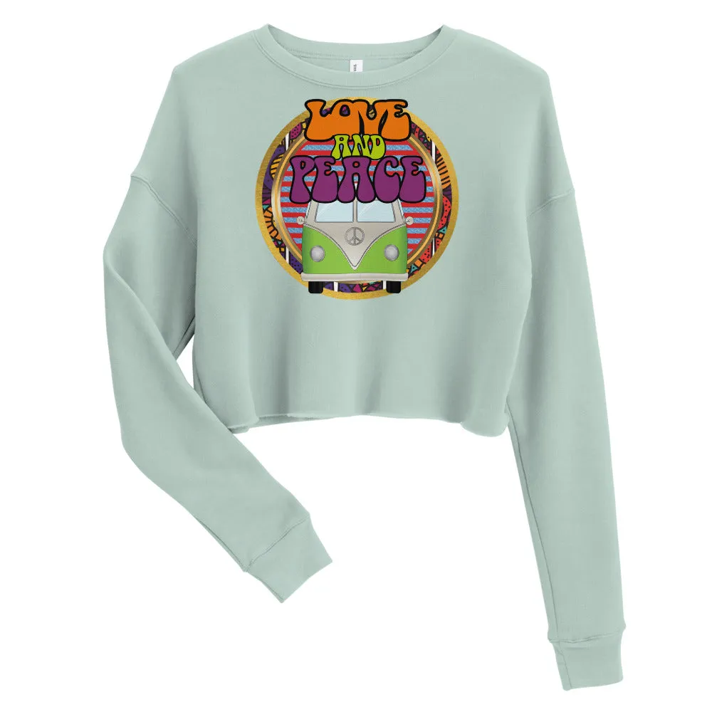Love, Peace & Festival Crop Sweatshirt