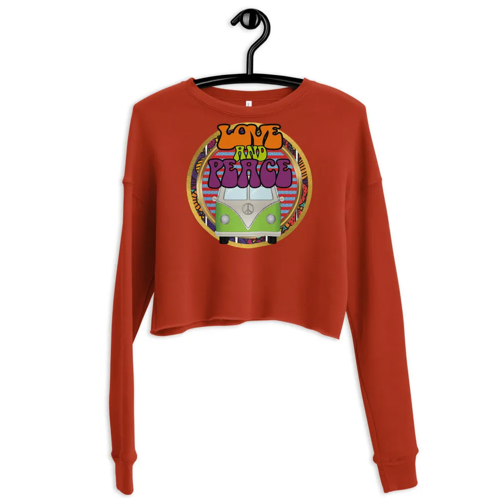 Love, Peace & Festival Crop Sweatshirt