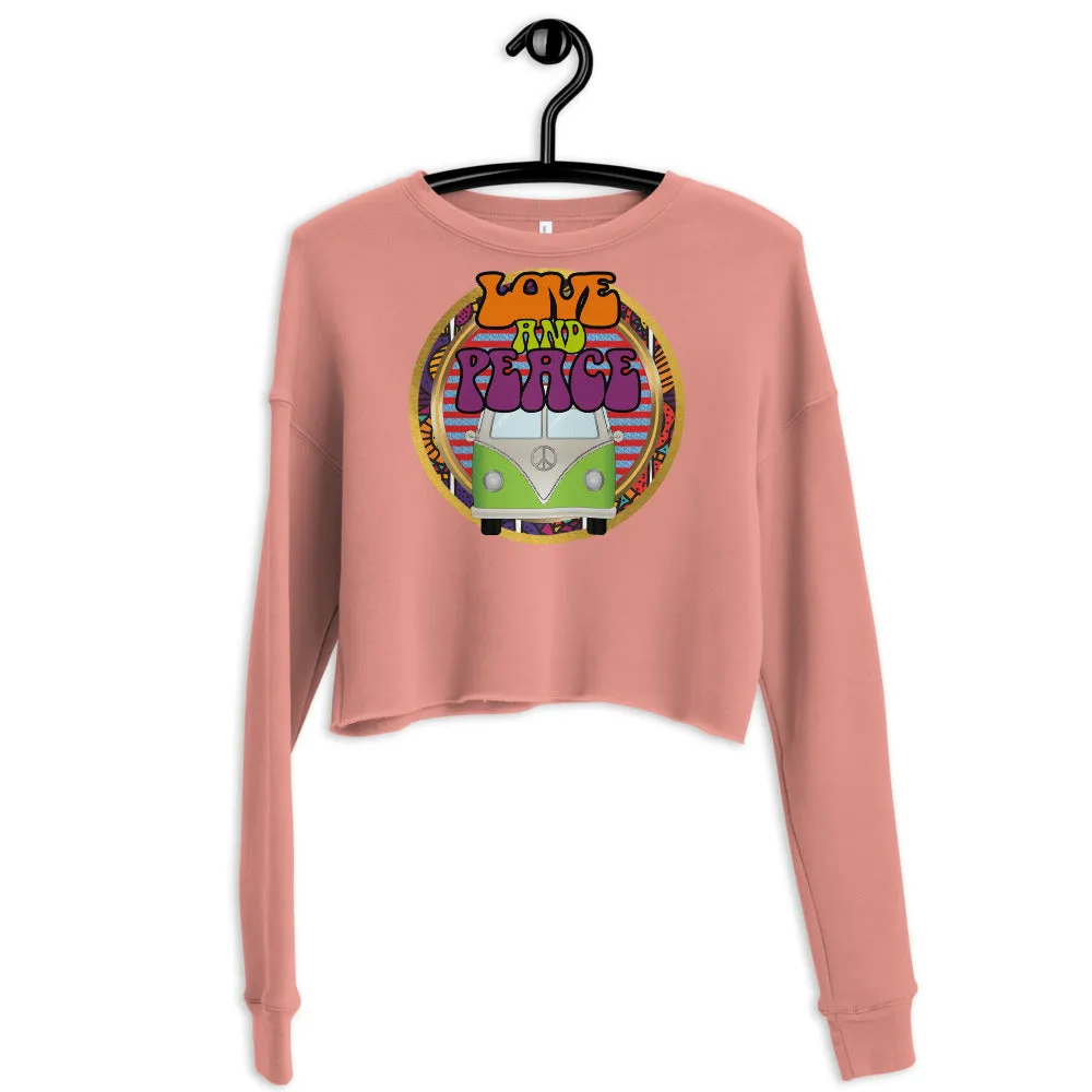 Love, Peace & Festival Crop Sweatshirt