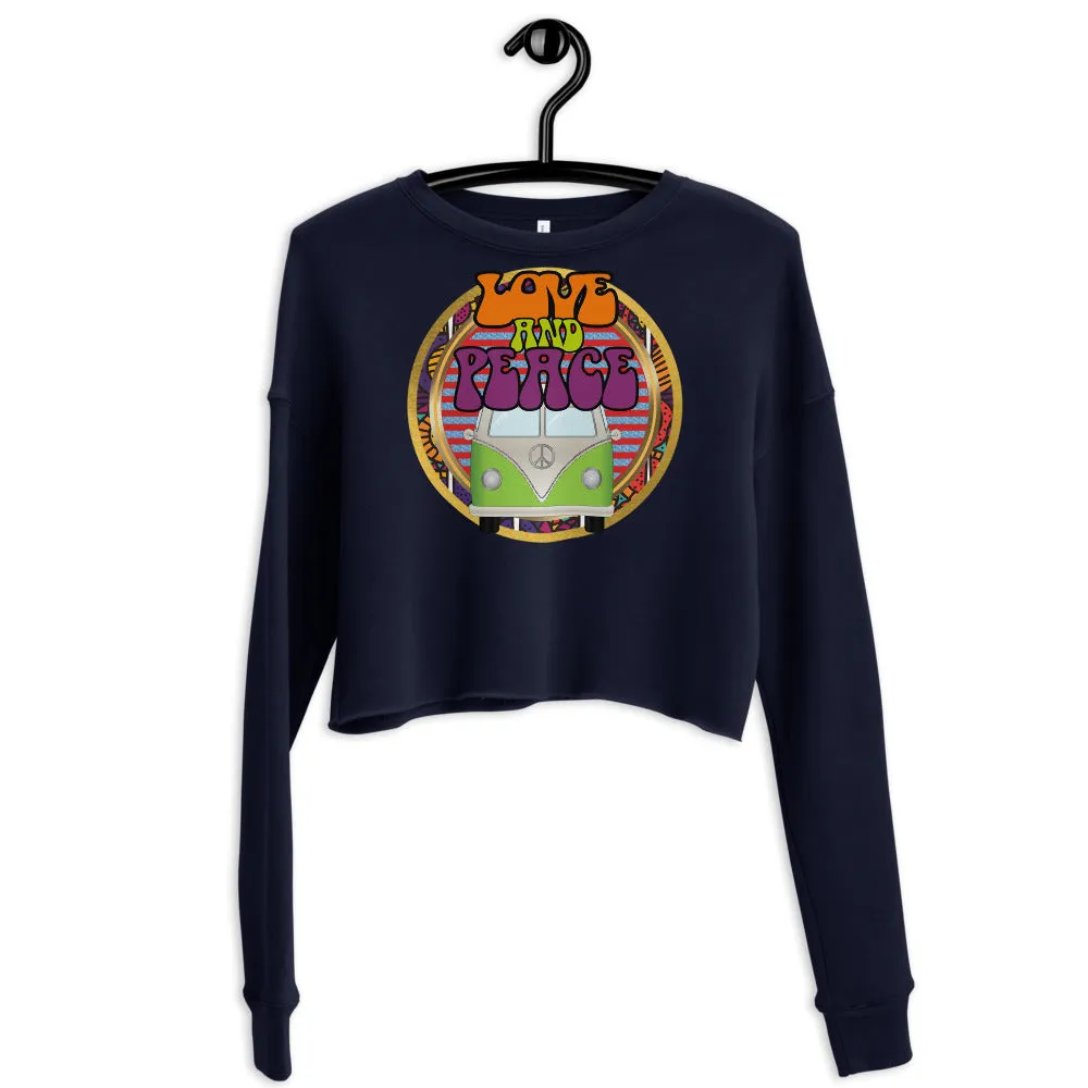 Love, Peace & Festival Crop Sweatshirt