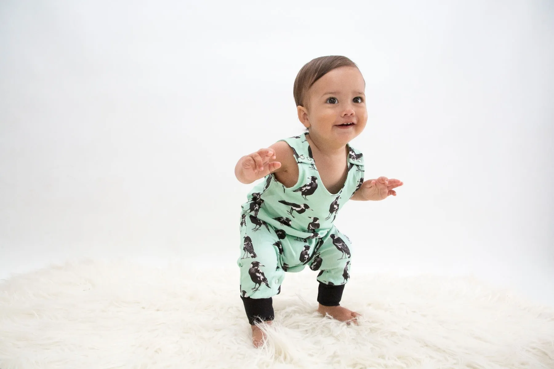 Magpie | Organic Cotton Romper | Size 000 - 2