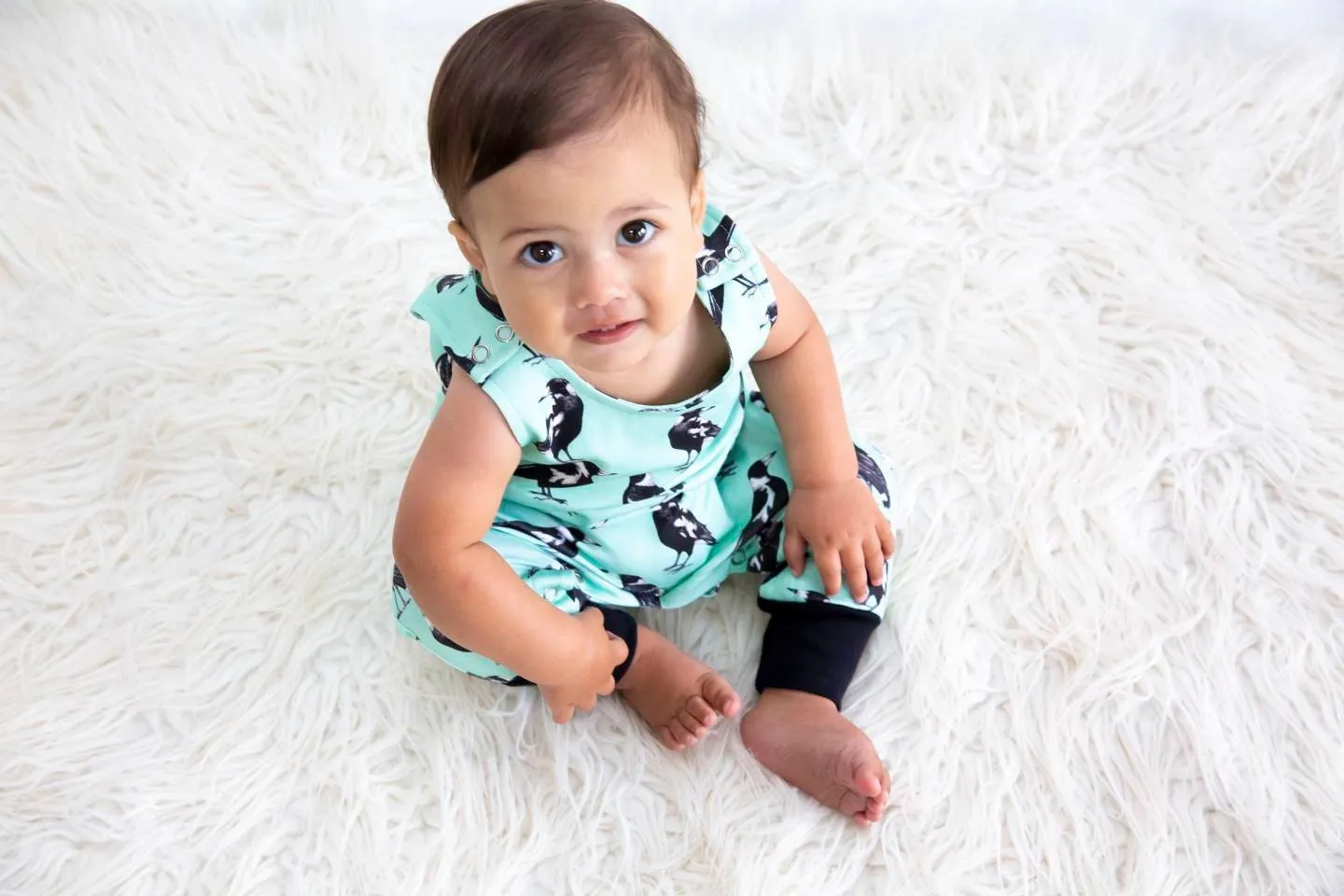 Magpie | Organic Cotton Romper | Size 000 - 2