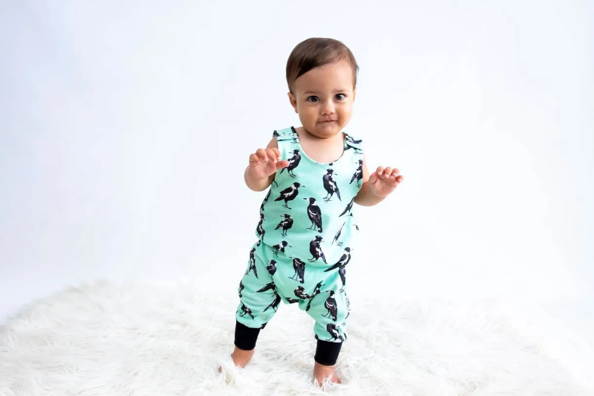 Magpie | Organic Cotton Romper | Size 000 - 2