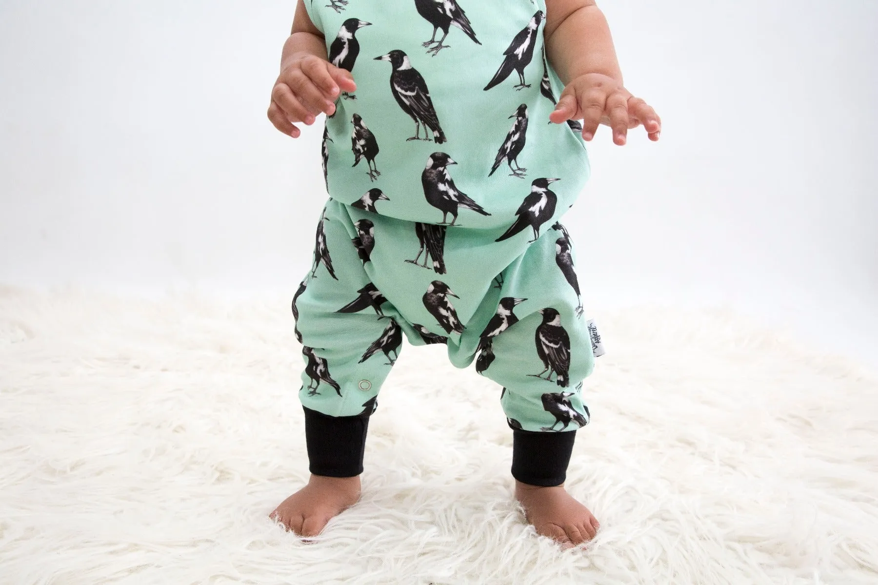 Magpie | Organic Cotton Romper | Size 000 - 2