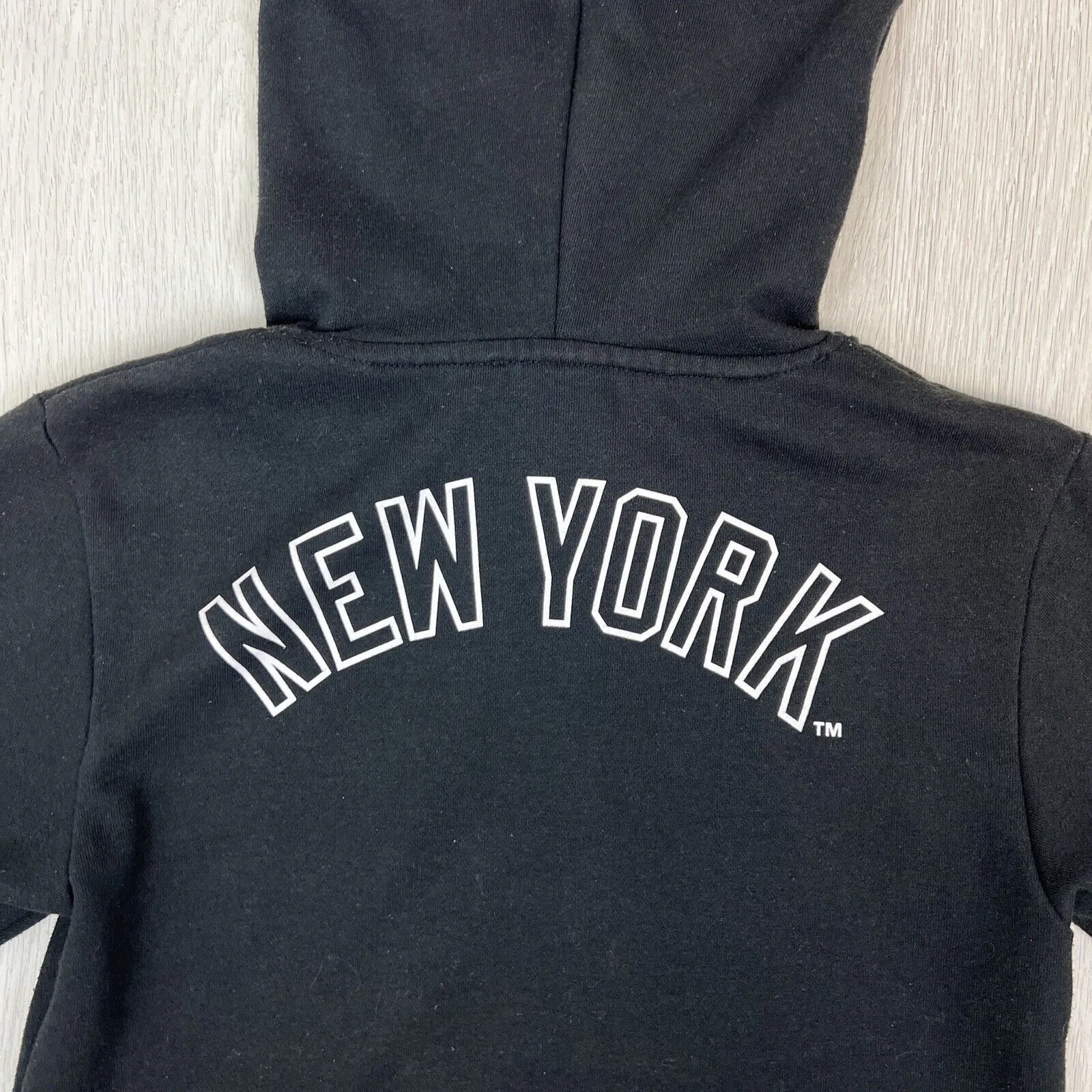 Majestic Womens Black New York Yankees MLB Cropped Pullover Hoodies Size XS
